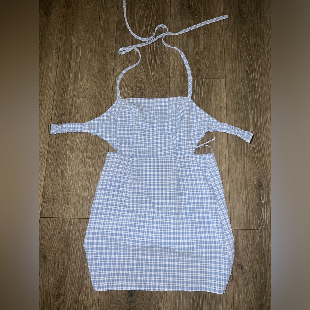blue and white summer dress